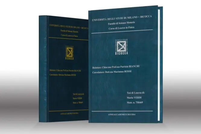 Copertina Tesi di laurea copertina in similpelle incisa in oro o argento